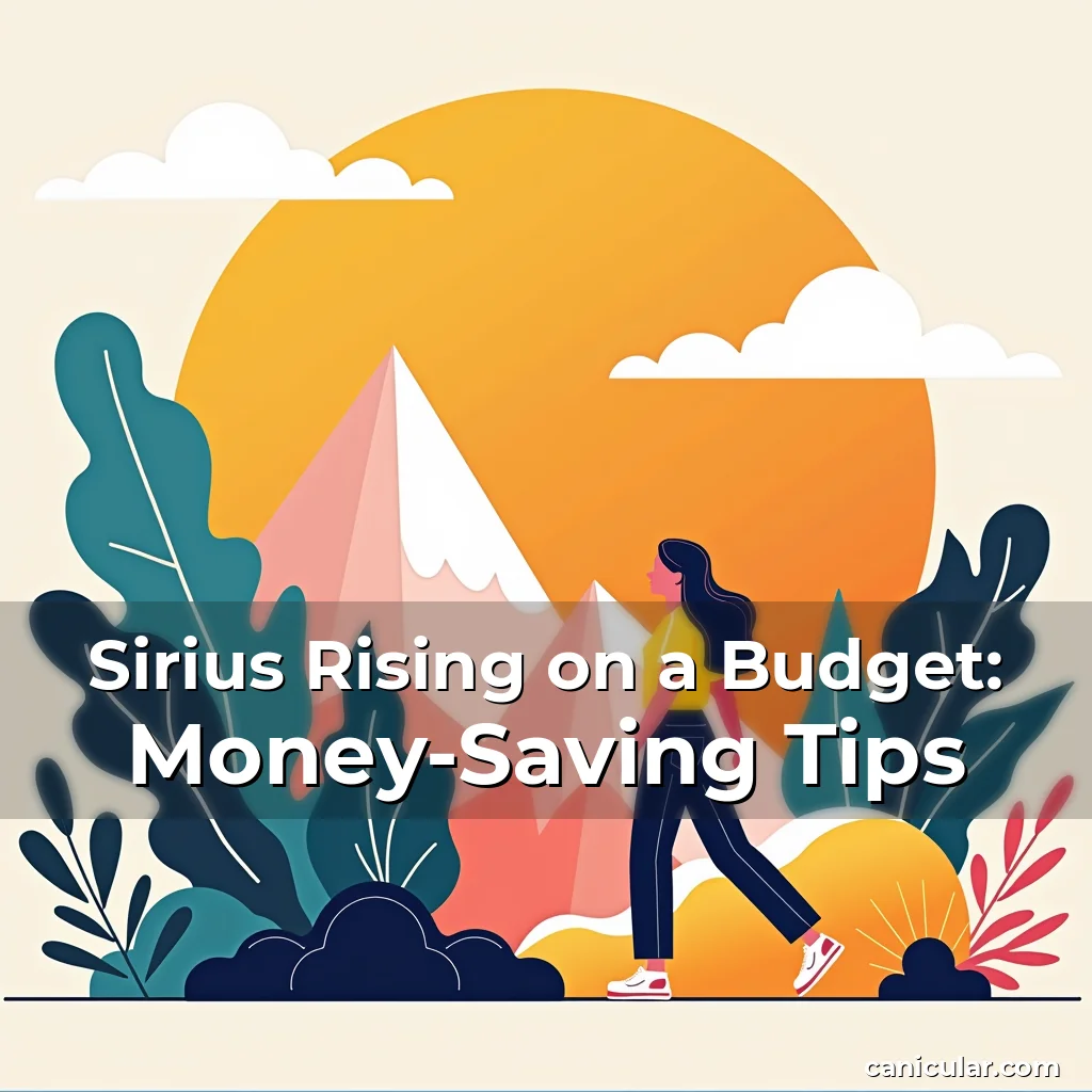 Artistic representation for Sirius Rising on a Budget: Money-Saving Tips